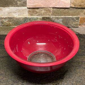 PYREX | Vintage Red Mixing Bowl | 323 Clear Bottom